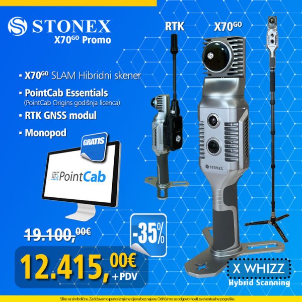 .STONEX X70GO Hibridni SLAM skener - DEMO