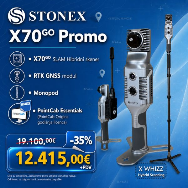 .STONEX X70GO Hibridni SLAM skener - DEMO