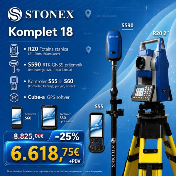 01. STONEX R20 (2") totalna stanica & STONEX S590 GNSS - Komplet 18