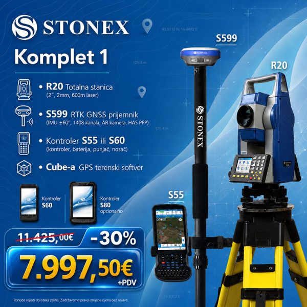 02. STONEX R20 (2") totalna stanica & STONEX S599 GNSS - Komplet 1