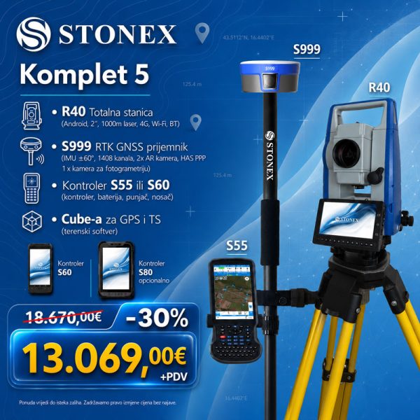 09. STONEX R40 (2") Android totalna stanica & STONEX S999 GNSS - Komplet 5
