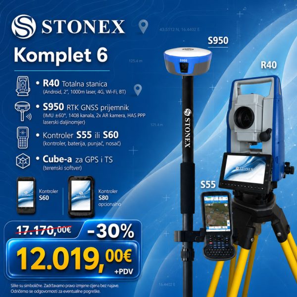 08. STONEX R40 (2") Android totalna stanica & STONEX S950 GNSS - Komplet 6
