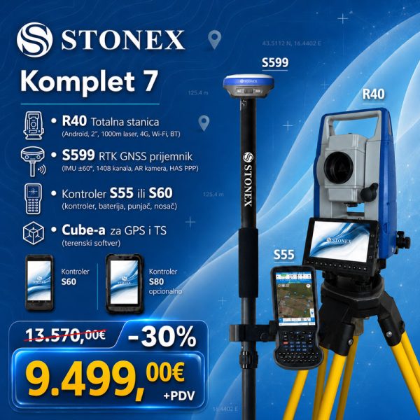 06. STONEX R40 (2") Android totalna stanica & STONEX S599 GNSS - Komplet 7