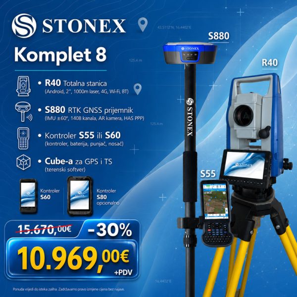 07. STONEX R40 (2") Android totalna stanica & STONEX S880 GNSS - Komplet 8